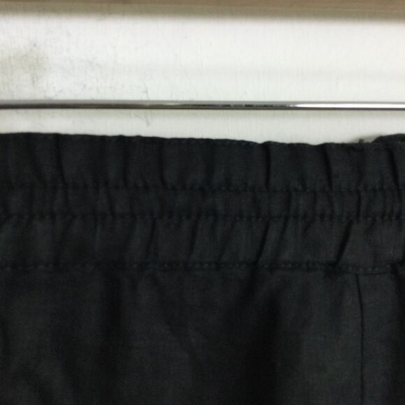 Eileen Fisher Womens Linen Cropped Pant Drawstring Waist Linen Black Size Large - Picture 14 of 16